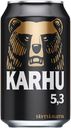 Пиво светлое фильтрованное, 5,4%, Karhu, 0,33 л, Финляндия