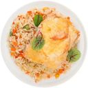 Горбуша Фабрика Здорового Питания запечённая с томатами и сыром и рис с овощами, 270г