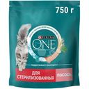 Сухой корм Purina One для стерилизованных кошек с лососем , 750г