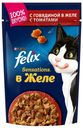 Влажный корм Felix с говядиной в желе повседневный для взрослых кошек 85 г