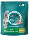 Сухой корм Purina One для домашних кошек с индейкой, 750г