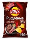 Чипсы картофельные LAY'S Рибай с перечным соусом, рифленые