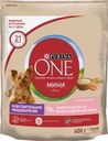 Корм сухой Purina One с лососем и рисом для собак для чувствительной кожи 600г