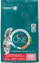 Корм сухой для кошек PURINA ONE с высоким содержанием лосося, для стерилизованных, 3кг