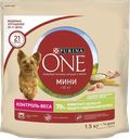 Корм для собак PURINA ONE®, Сухой, мини, Здоровый вес, индейка-рис, 1,5кг