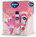 Набор декоративной косметики Aura Цветочный коктейль гель для душа и крем для рук 2 предмета