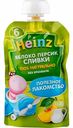 Пюре Heinz Яблоко-персик-сливки с 6 месяцев, 90 г