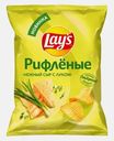 Чипсы рифленые нежный сыр и лук Lays 105г