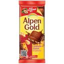 Шоколад молочный ALPEN GOLD, Соленый арахис и крекер, 90г