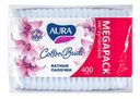 Палочки ватные АУРА классик эконом, 400шт.