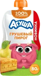 Пюре фруктово-злаковое АГУША Грушевый пирог, со злаками, с 8 месяцев