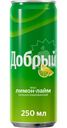 Напиток газированный Добрый лимон-лайм, 250мл