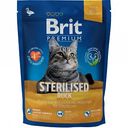 Сухой корм для стерилизованных кошек Brit Premium Sterilised Duck нежная утка с курицей и куриной печенью, 800 г
