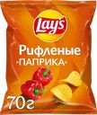 Чипсы картофельные LAY'S рифленые, со вкусом паприки, 70г
