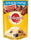 Влажный корм для взрослых собак всех пород Pedigree с говядиной и ягнёнком в соусе, 85 г