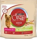 Корм сухой Purina One Моя Собака Любитель поесть индейка-рис для взрослых собак мелких пород 1.5кг