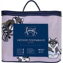 Покрывало из велсофта Happy family Еноты цвет: серый/приглушенный сиреневый, 150×200 см