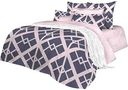 Комплект постельного белья 2-спальный Guten Morgen 930 Rhombus цвет: графит/светло-розовый, 4  предмета