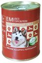 Консервы для собак «Ем без проблем» мясное ассорти с потрошками, 970 г