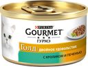 Консервы Gourmet Gold «Двойное удовольствие» для кошек, кролик печень, 85 г