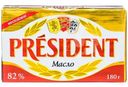 Масло сливочное President несолёное 82%, 180г