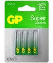 Батарейки алкалиновые GP Super AAA/LR03, 4 шт.