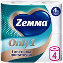Туалетная бумага Zemma Only1 без аромата 4 слоя, 4шт