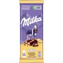 Шоколад молочный пористый Milka Bubbles с бананово-йогуртовой начинкой, 92г