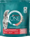 Корм Purina One для стерилизованных кошек, лосось и пшеница, 750 г