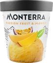 Десерт взбитый MONTERRA с маракуйя и кусочками манго 0,3%, картонный стакан, 300г