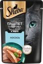  Корм консервированный для кошек SHEBA Нежный паштет в желе Лосось 