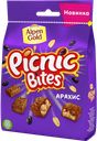 Батончик шоколадный PICNIC Байтс карамель-арахис-изюм-пшеничные хлопья, 110г