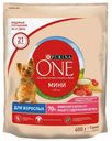 Сухой корм для собак мелких пород Purina ONE Моя Собака говядина с рисом, 600 г