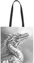 Сумка-шоппер Арт и Дизайн Дракон цвет: серый/чёрный, 35×42 см