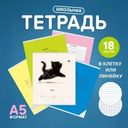 Тетрадь, 18 листов, клетка/линейка, в ассортименте