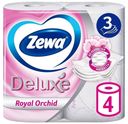 Туалетная бумага Zewa Deluxe Орхидея 3 слоя 4 рулона