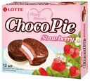 Печенье Lotte Choco Pie Strawberry бисквитное со вкусом клубники 336 г