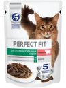 Влажный корм Perfect Fit полнорационный для стерилизованных кошек с говядиной в соусе, 75г