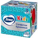 Салфетки бумажные в коробке Zewa Kids 3 слоя, 60шт.