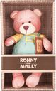 Мягкая игрушка 21 см Ронни и молли мишка молли в комбезе Джиангсу Сохо к/у, 1 шт