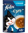 Влажный корм для кошек Felix Суп с треской в соусе, 48г