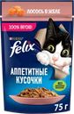 Корм влажный для взрослых кошек FELIX Аппетитные кусочки Лосось в желе