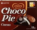 Пирожное LOTTE Choco Pie cacao бисквитное в шоколадной глазури, 12х28г