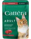 Корм влажный Cattera с говядиной в соусе для взрослых кошек 75г