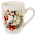 Кружка фарфоровая Лощадь цвет белый, красный, 320мл