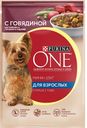 Корм для взрослых собак PURINA® ONE Мини говядина-картофель-горох, 85г