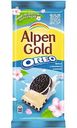 Шоколад молочный Alpen Gold с белым шоколадом с начинкой со вкусом Ванили и кусочками печенья Орео, 90 г