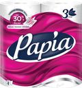 Туалетная бумага PAPIA белая, 3-слойная, 4 рулона