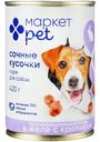 Корм для собак Сочные Кусочки с кроликом в желе Маркет Pet, 420г