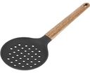 Ложка-шумовка дерево, силикон 33,8см
